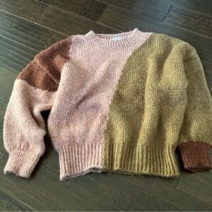 Zara Multicolor Crew Neck Sweater | XL | Like New Worn Once